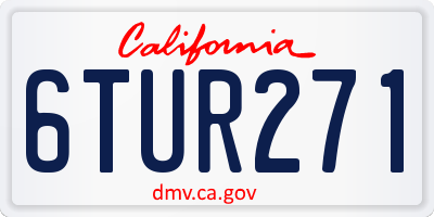 CA license plate 6TUR271