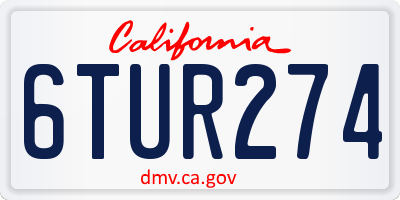 CA license plate 6TUR274