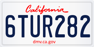 CA license plate 6TUR282