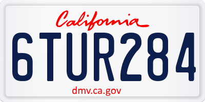 CA license plate 6TUR284