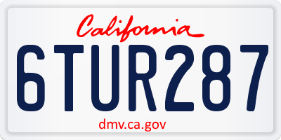 CA license plate 6TUR287