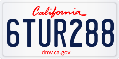 CA license plate 6TUR288