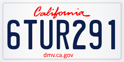 CA license plate 6TUR291