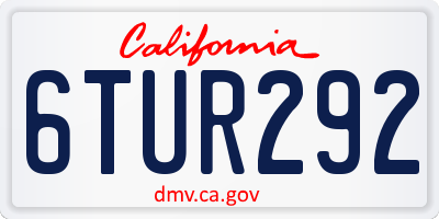 CA license plate 6TUR292