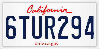 CA license plate 6TUR294