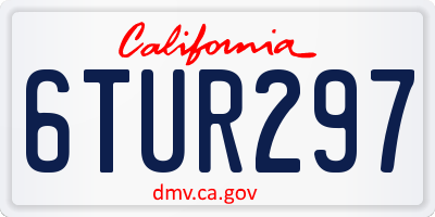 CA license plate 6TUR297