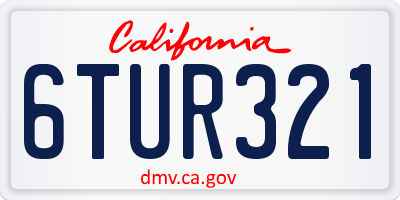 CA license plate 6TUR321