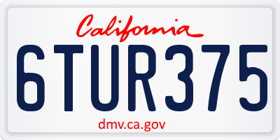 CA license plate 6TUR375