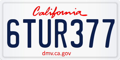 CA license plate 6TUR377