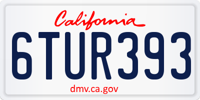 CA license plate 6TUR393