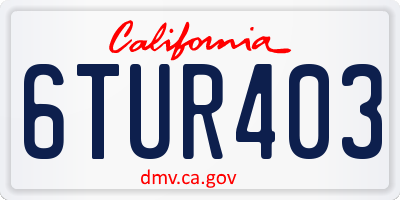 CA license plate 6TUR403