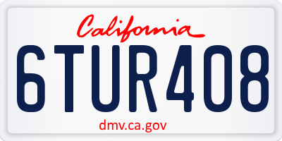 CA license plate 6TUR408