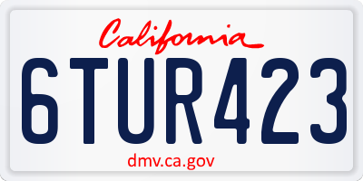 CA license plate 6TUR423