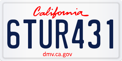 CA license plate 6TUR431