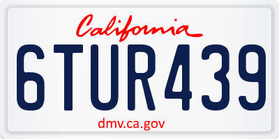 CA license plate 6TUR439