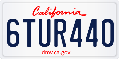 CA license plate 6TUR440