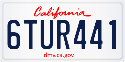 CA license plate 6TUR441