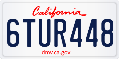 CA license plate 6TUR448
