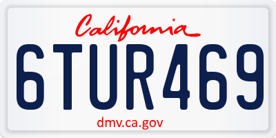 CA license plate 6TUR469