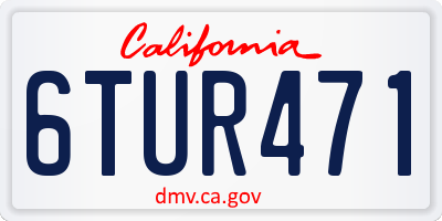 CA license plate 6TUR471