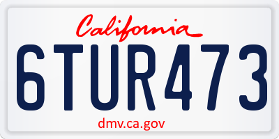 CA license plate 6TUR473