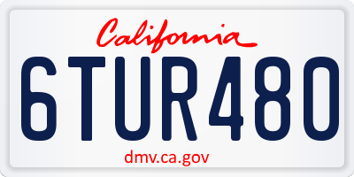 CA license plate 6TUR480