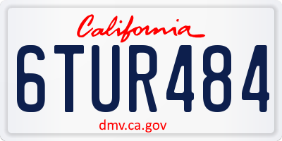 CA license plate 6TUR484