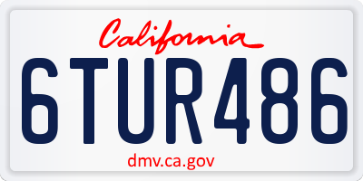 CA license plate 6TUR486