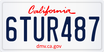 CA license plate 6TUR487