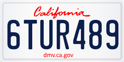 CA license plate 6TUR489