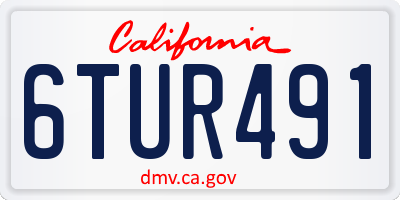 CA license plate 6TUR491
