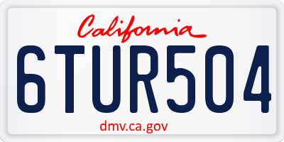 CA license plate 6TUR504