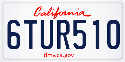 CA license plate 6TUR510