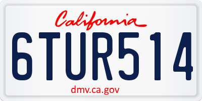 CA license plate 6TUR514