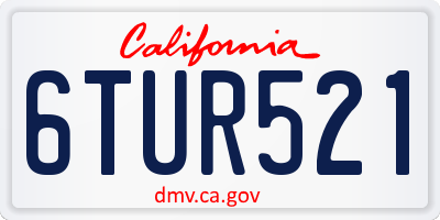 CA license plate 6TUR521