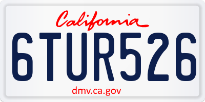 CA license plate 6TUR526