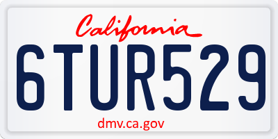 CA license plate 6TUR529