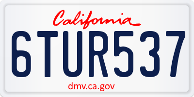 CA license plate 6TUR537