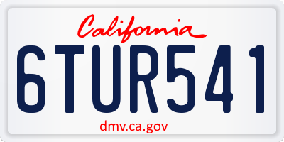 CA license plate 6TUR541
