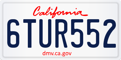 CA license plate 6TUR552