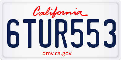 CA license plate 6TUR553