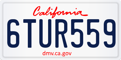 CA license plate 6TUR559