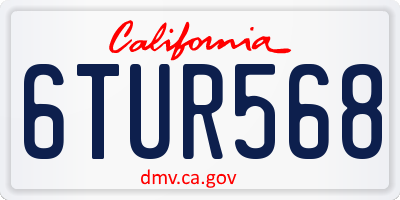 CA license plate 6TUR568