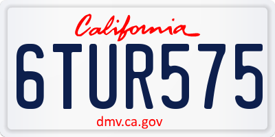 CA license plate 6TUR575