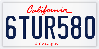 CA license plate 6TUR580