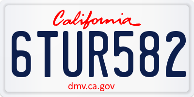 CA license plate 6TUR582