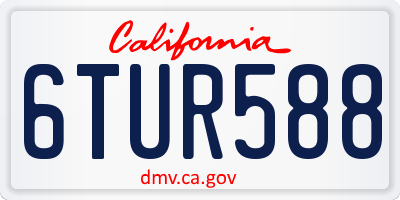 CA license plate 6TUR588