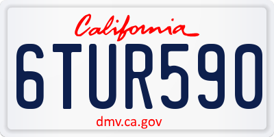 CA license plate 6TUR590