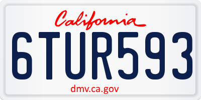 CA license plate 6TUR593