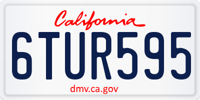 CA license plate 6TUR595